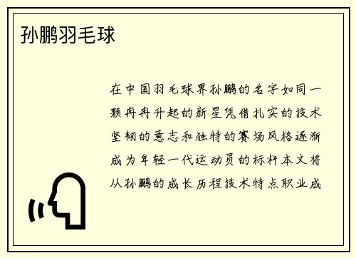孙鹏羽毛球